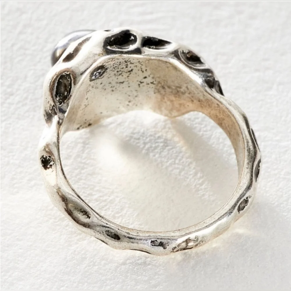NWT!!  Free People, Gloria Ring, in Onyx size 7